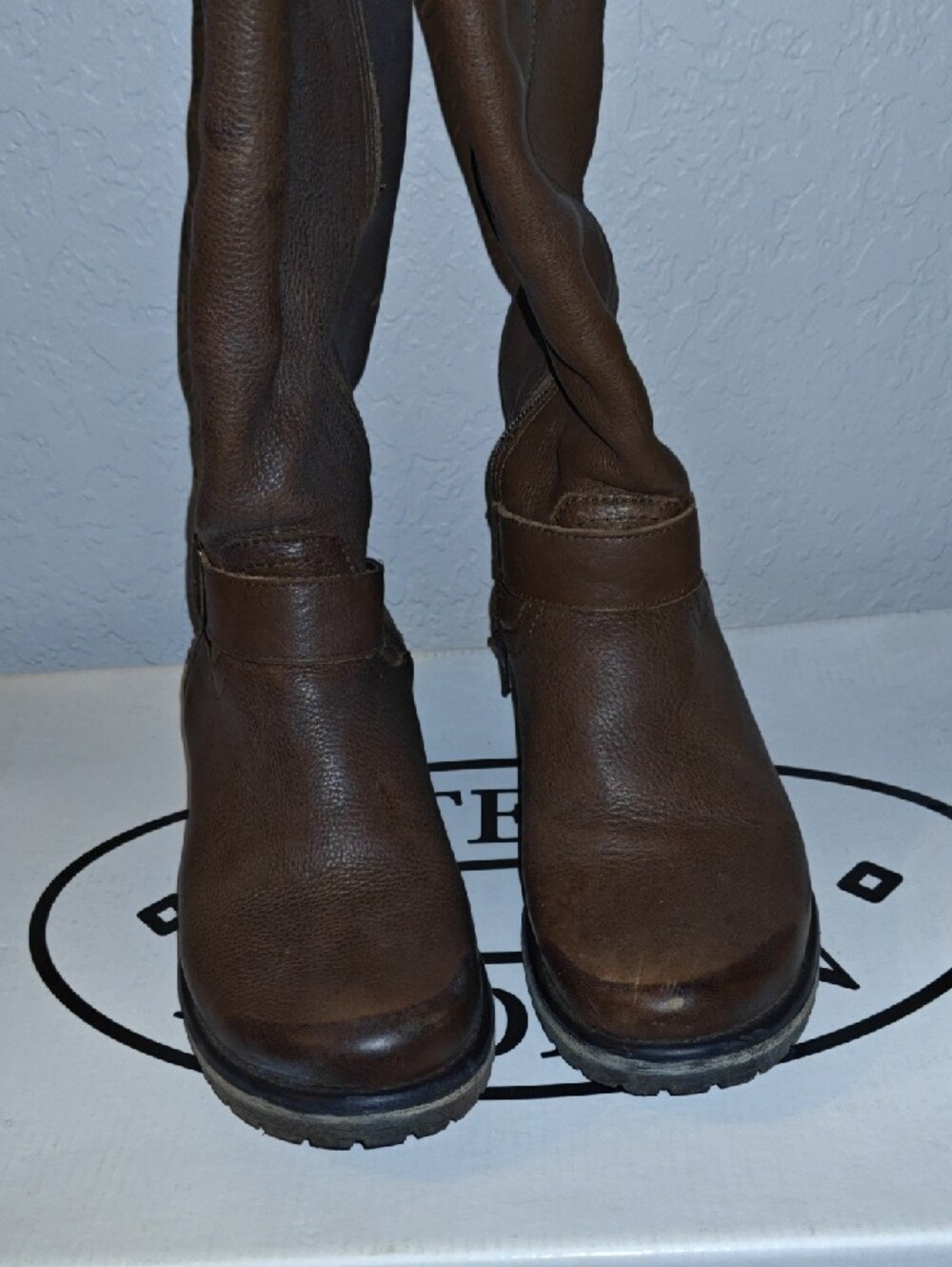Steve Madden Fairmont Brown Leather Boots Size 9 - Picture 5 of 12
